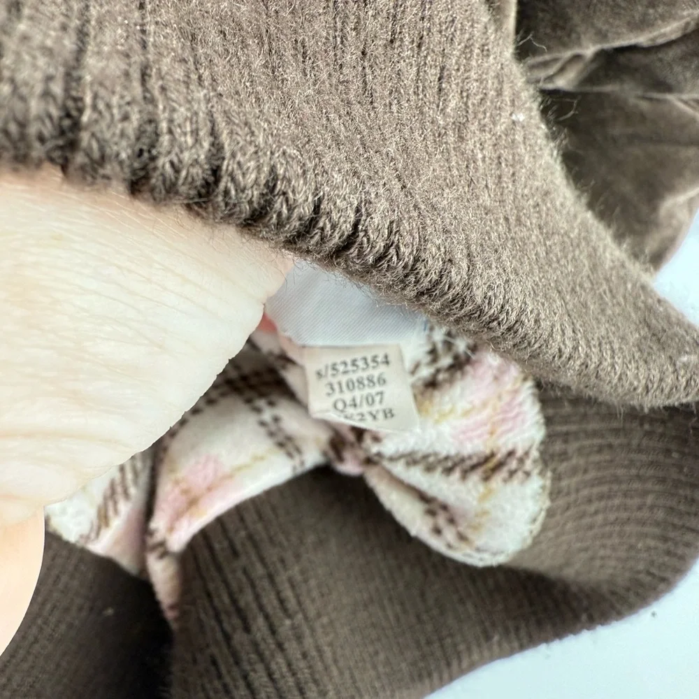 Old Navy Vintage Brown Corduroy Vest Faux Fur‎ Size Medium Y2K 90s